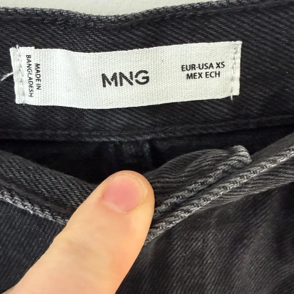 MNG Mango Black Denim Mid Skirt